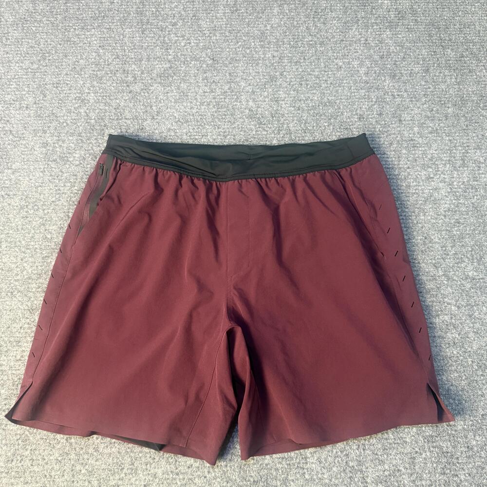 Ten Thousand Shorts Mens 2XL Burgundy Interval Lined Zip Pocket Running Training
